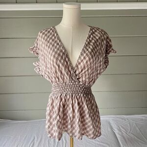 Max-studio Women's Pink and Brown Blouse